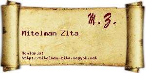 Mitelman Zita névjegykártya
